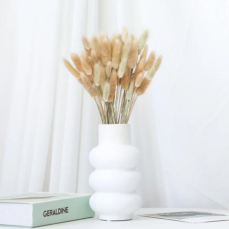 60Pcs Mix Rabbit Tail Grass Natural Lagurus Ovatus Pampas Dried Flower Bouquet Floral Wedding Decoration Home Photo Props Decor