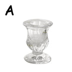 Transparent glass candle holder base suitable for wedding table center decoration, family party decoration