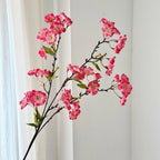 Pink Artificial Sakura Flower Decorative Silk Artificial Faux Plants Long Branches Peach Fake Cherry Blossoms Wedding Decoration