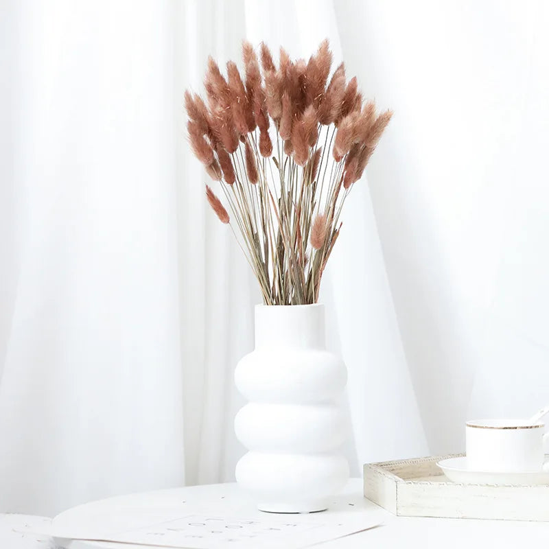 60Pcs Mix Rabbit Tail Grass Natural Lagurus Ovatus Pampas Dried Flower Bouquet Floral Wedding Decoration Home Photo Props Decor