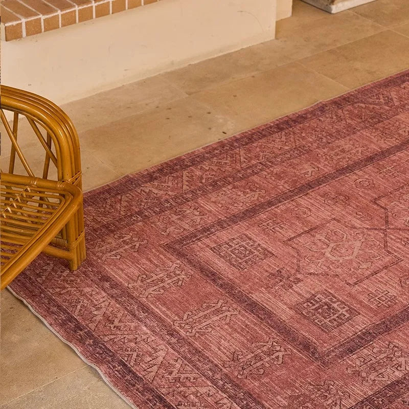 Living Room Carpet Bedroom Wool Bedside Rugs Machine Washable Foldable Mat Vintage Nordic Rug Soft Fluffy Plush Home Decoration