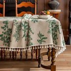Flower Printed Table Cover with Tassels Cotton Linen Table Cloth Naturally Breathable and Comfortable nappe de table Luxury 식탁보