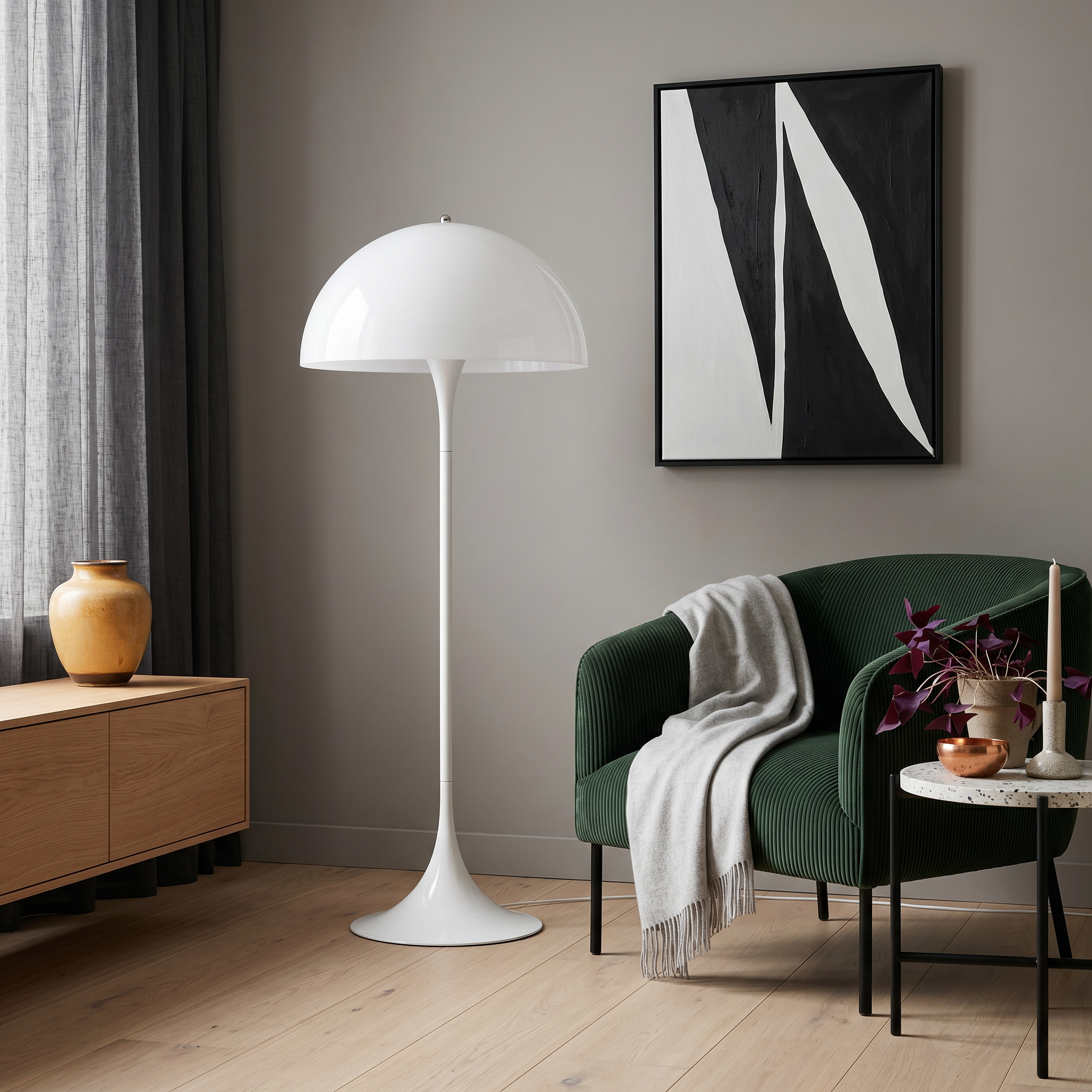 Golvlampa Tholia Vit