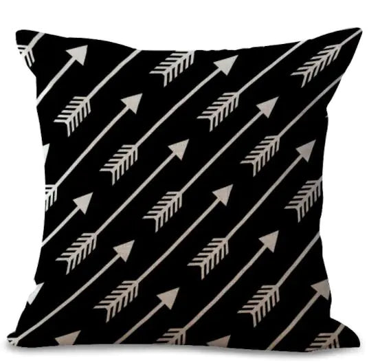 Colorful Geometric Printed Linen Cotton Cushion Cover