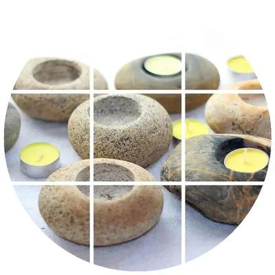 Pebble Candle Holder Decorative Piece