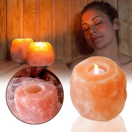 Natural Himalayan Salt Crystal Candle Holder