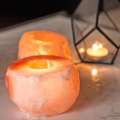 Natural Himalayan Salt Crystal Candle Holder