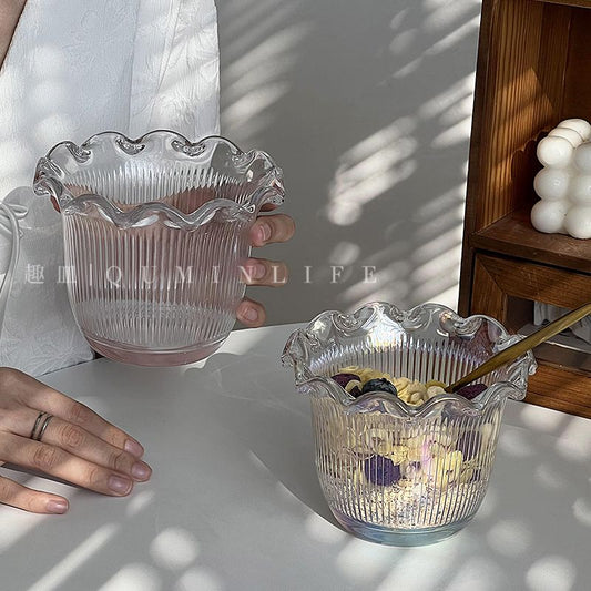 Lovely Lace Glass Bowl for Salad, Fruit, and Snacks