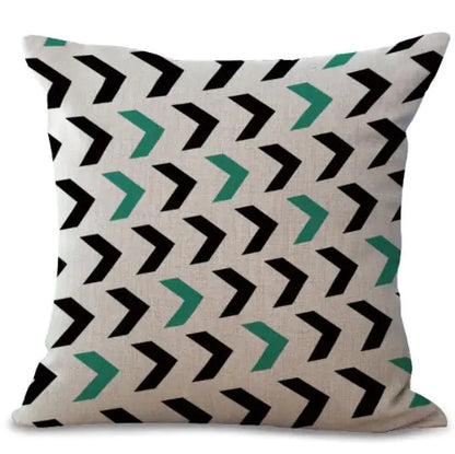 Colorful Geometric Printed Linen Cotton Cushion Cover