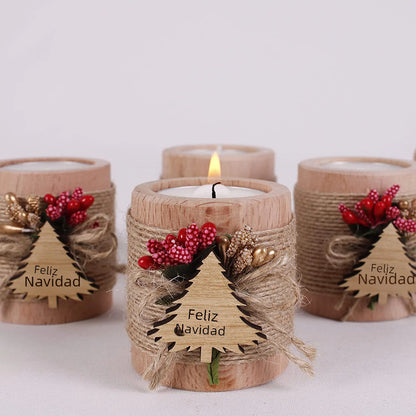 Wooden Candle Holder for Living Room and Parties