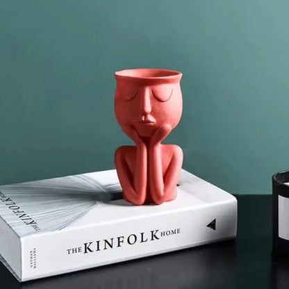 Nordic Style Portrait Art Planter for Home Decor