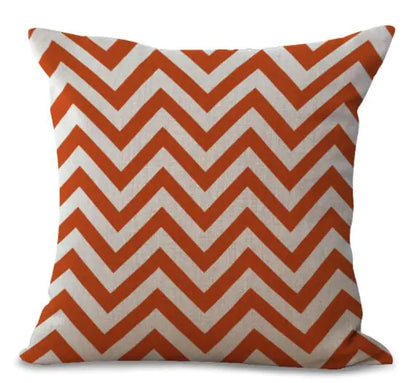 Colorful Geometric Printed Linen Cotton Cushion Cover