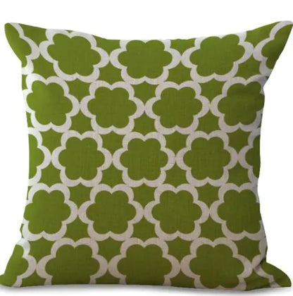Colorful Geometric Printed Linen Cotton Cushion Cover
